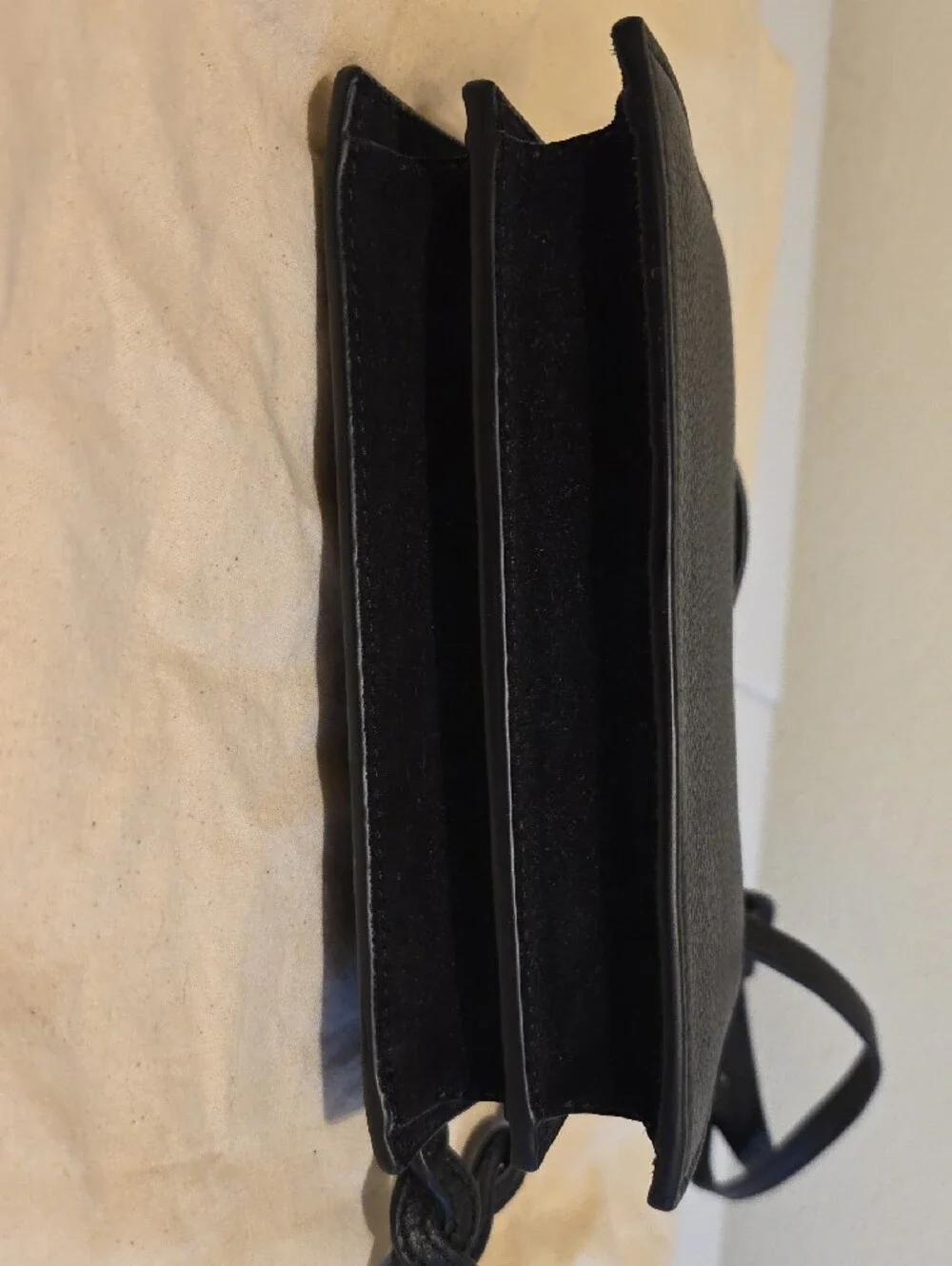 Tory Burch Black Leather Crossbody with Gold Logo Emblem